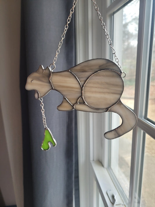 Puking Cat Stained-Glass Decoration
