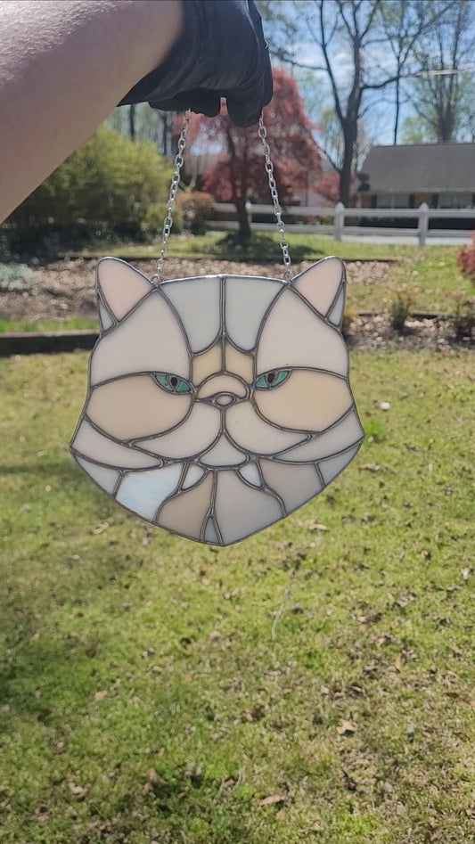 Custom Pet Portrait,Stained Glass Pet Face
