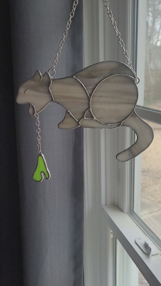 Puking Cat Stained-Glass Decoration
