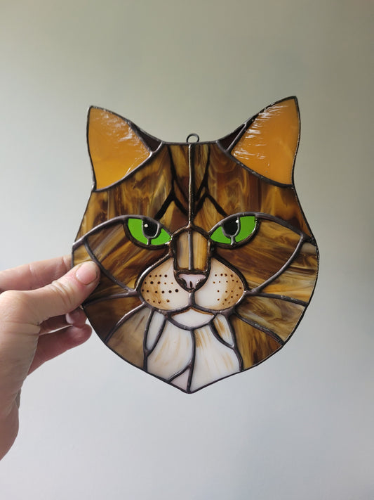 Custom Pet Portrait,Stained Glass Pet Face